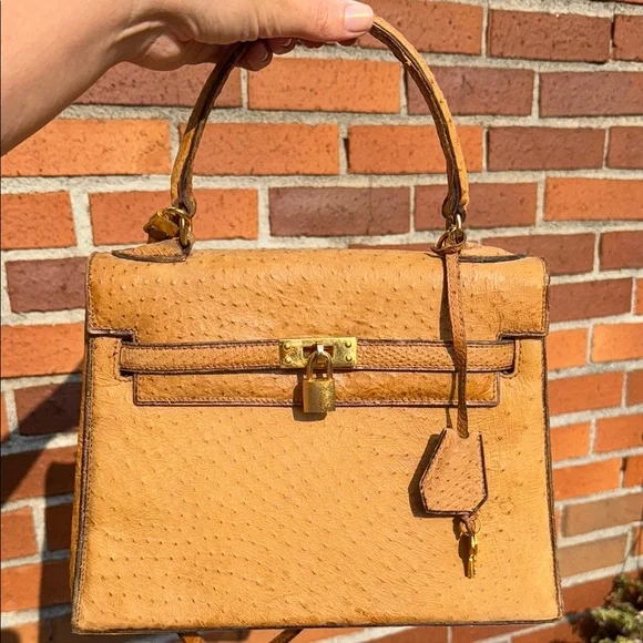 Vintage Pedro Mayorga Ostrich Satchel (like Hermes Kelly Bag or Sac à Dépêches) - Picture 11 of 17